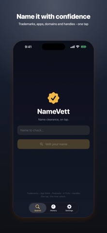 NameVett - Trademark Search iPhone screenshot