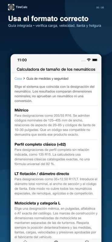 TireCalc: Neumáticos y ruedas screenshot 6 of 6
