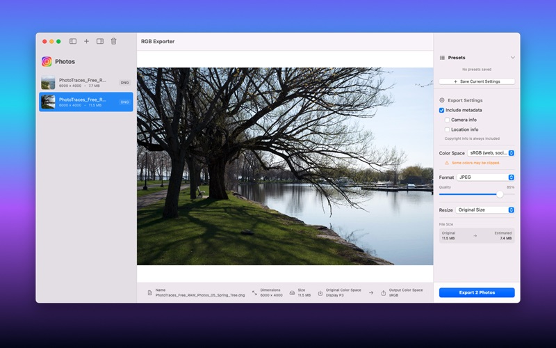 RGB Exporter screenshot - Graphics & Design app preview