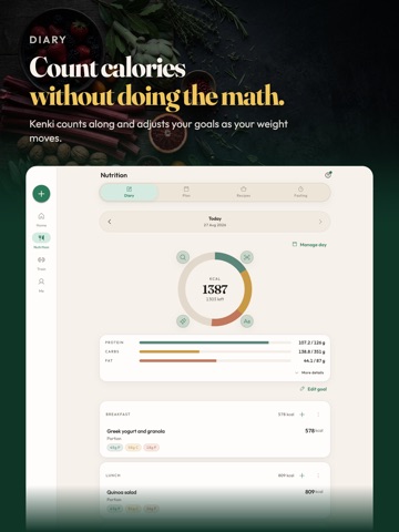 Kenki: Calorie Counter & Gym iPad screenshot