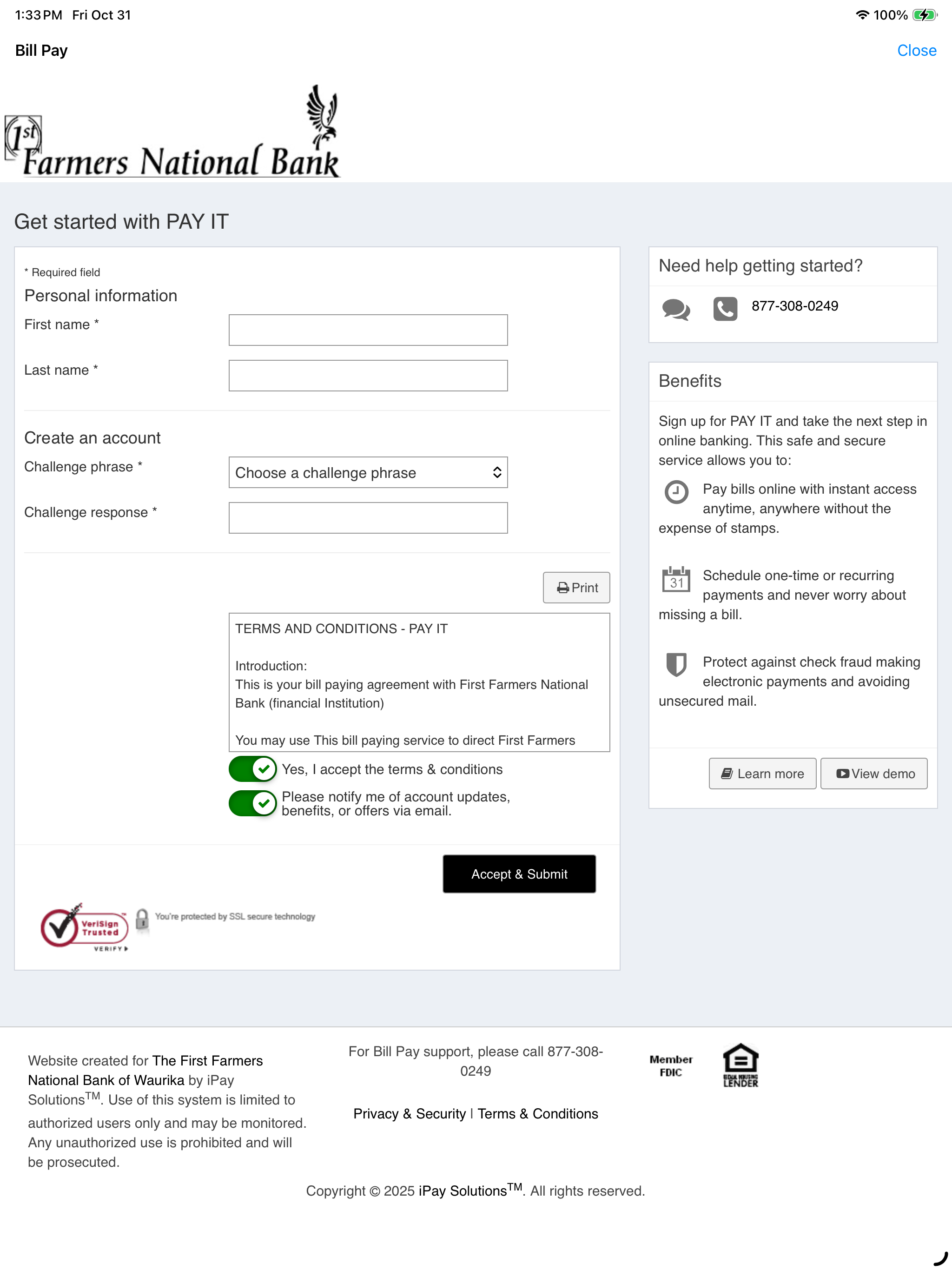 First Farmers National Bank