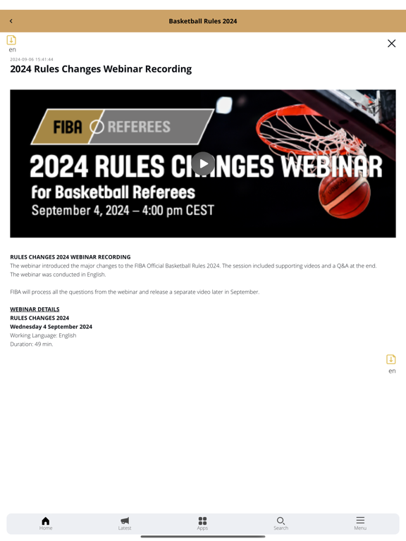 FIBA iRef Library iPad screenshot 4 - Sports app