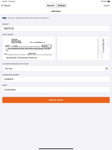 BankCherokee Business RDC iPad screenshot