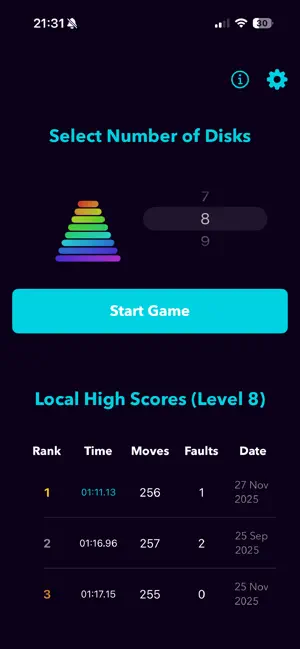 Speedy Towers of Hanoi screenshot 4