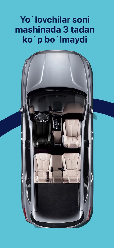 Rizo GO - 이 스크린샷은 차량 내부의 탑승 인원 구성을 보여주며, 사용자는 최적화된 좌석 배치와 함께 총 탑승 가능한 승객 수를 명확히 확인할 수 있습니다.