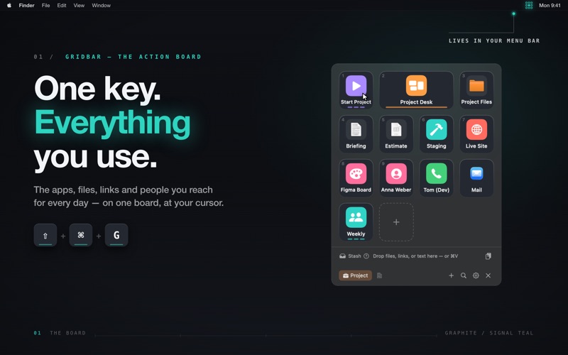 GridBar: Tile Shelf & Macros Screenshot 1