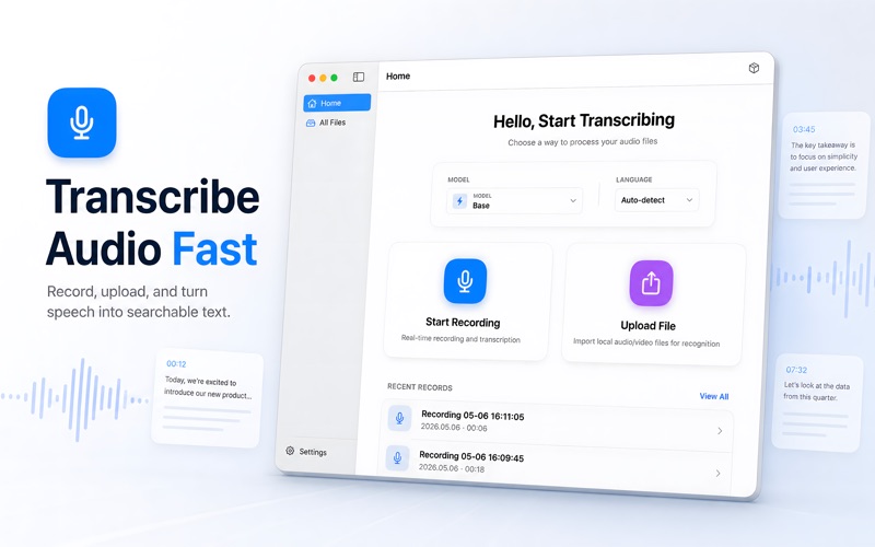AI Transcribe Audio to Text iPhone screenshot