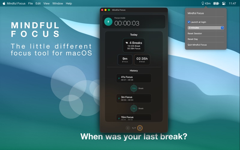 Screenshot #1 pour Mindful Focus - Time Awareness