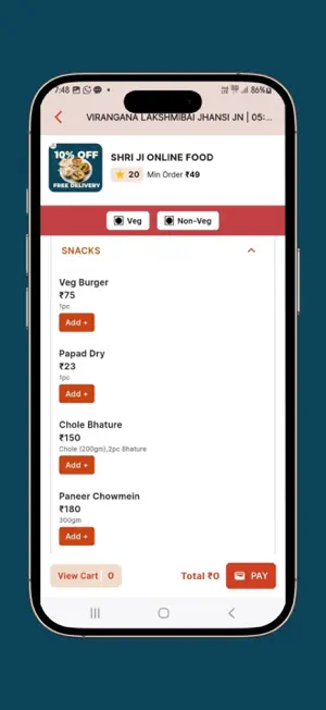 YatriRestro - Food in Train screenshot 3