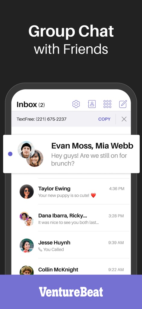 Text Free: Second Phone Number - Connect with Groups