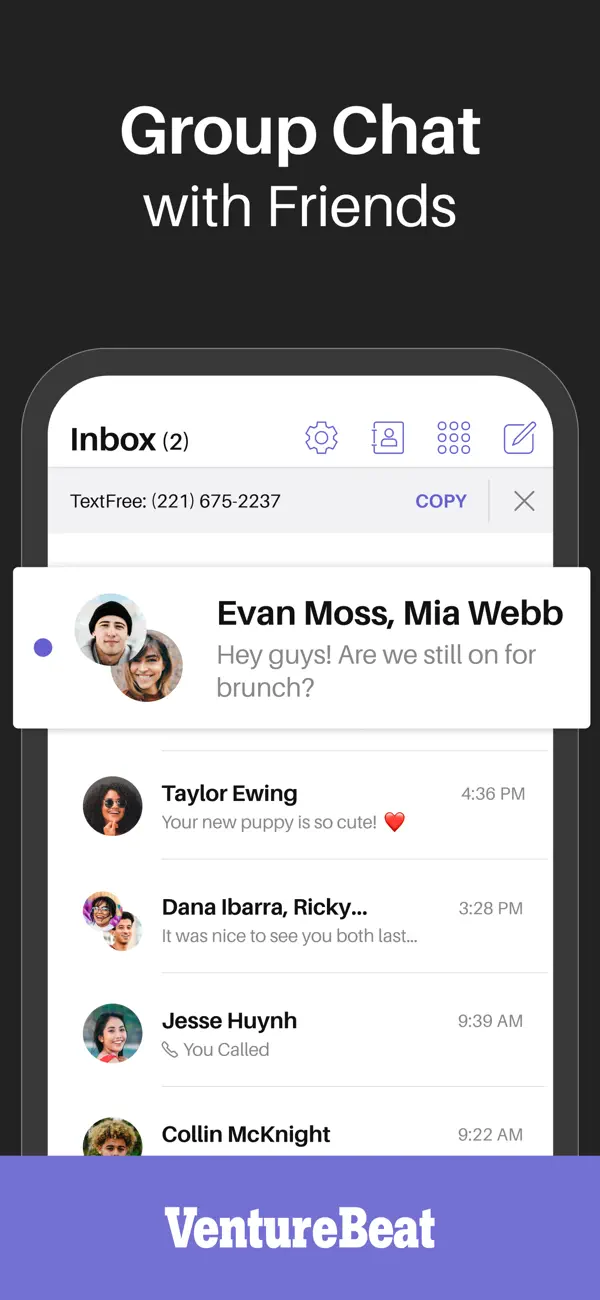 #5. Text Free: Second Phone Number (iOS) بواسطة: Pinger, Inc.