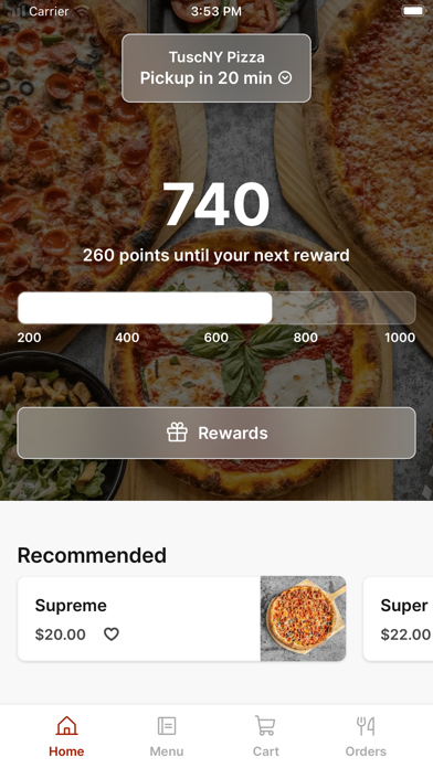TuscNY Pizza iPhone screenshot 1 - Food & Drink app