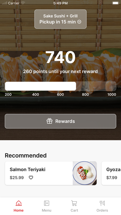 Sake Sushi and Grill iPhone screenshot 1 - Food & Drink app