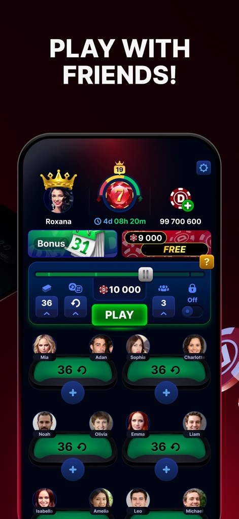 Durak Online 3D - This view showcases the robust multiplayer lobby for inviting friends and configuring game parameters such as deck size and player count.