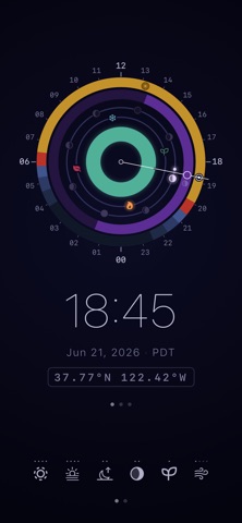 Sloww: Sun & Moon Phase Clock app screenshot 2