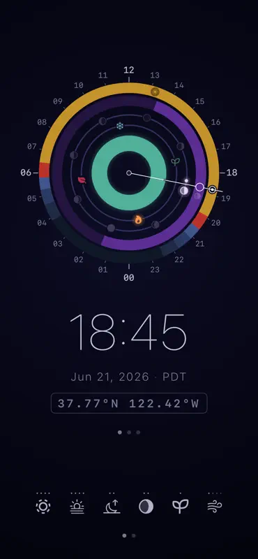 Sloww: Sun & Moon Phase Clock screenshot 2 of 9