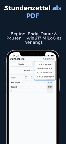 Arbeitszeiterfassung - Stundo — Screenshot 2