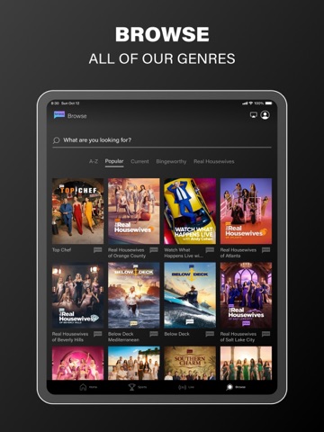 Bravo - Live Stream TV Shows iPad screenshot