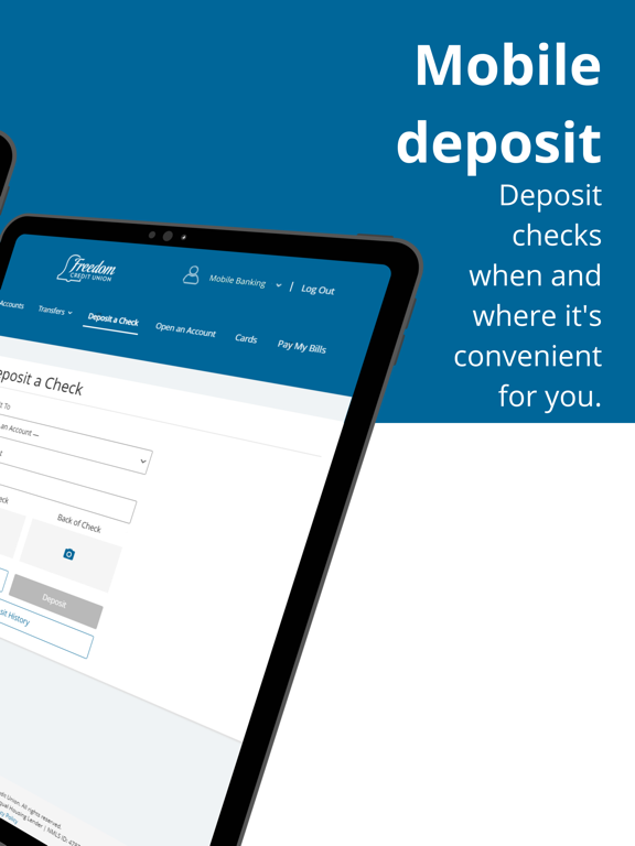 Freedom CU Mobile iPad screenshot 5 - Finance app