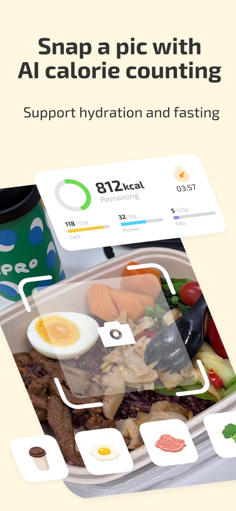 Fito: Fitness Streak, Calorie - This tool simplifies diet management with AI camera recognition for food logging and a clear breakdown of macronutrients and remaining calories.