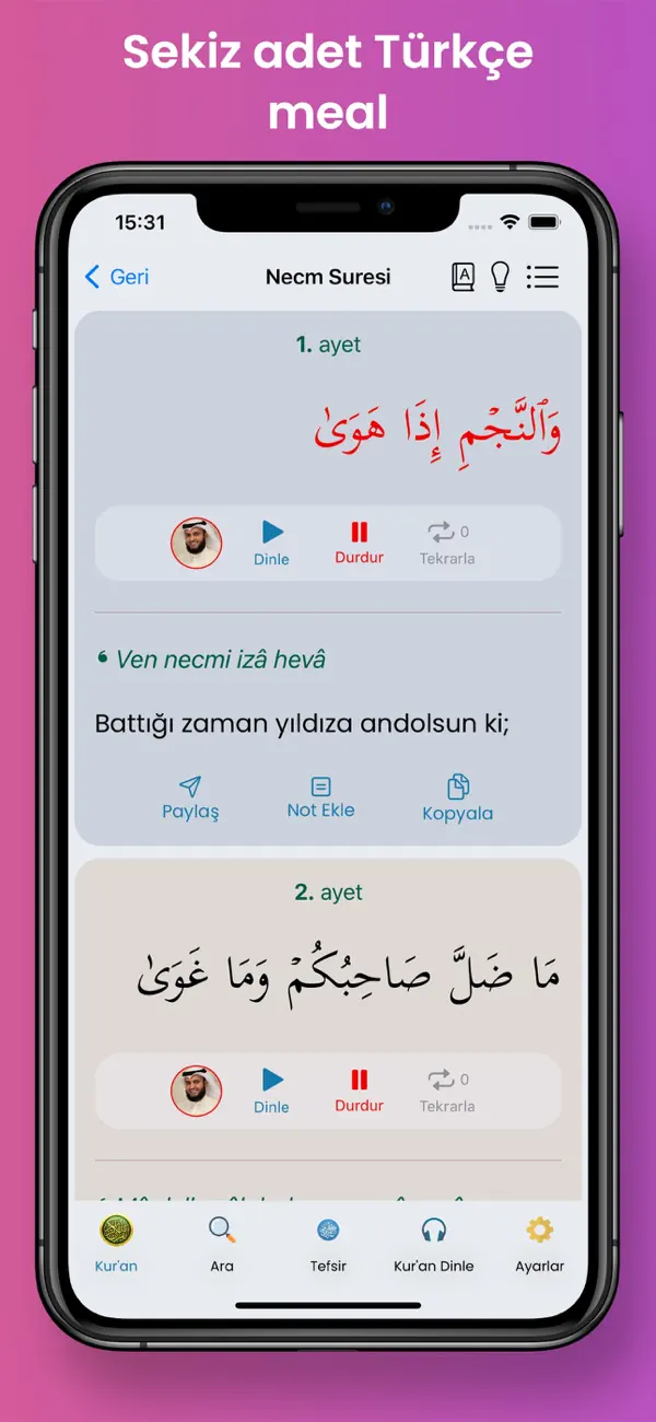 Screenshot #2 pour Kur'an Dinle