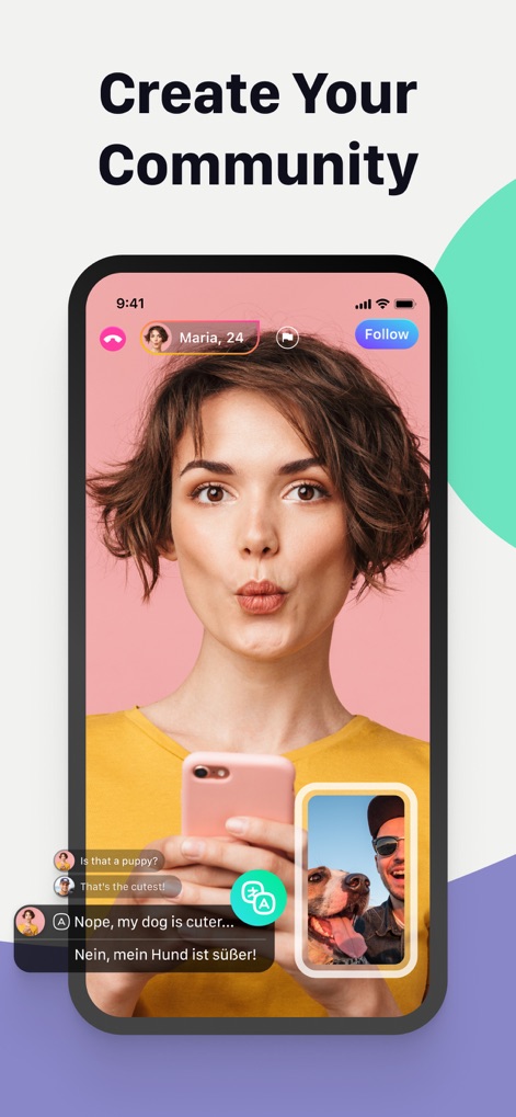 Joi - Live Stream - This view demonstrates active chat interactions with translation features and the picture-in-picture video overlay, enhancing audience engagement.