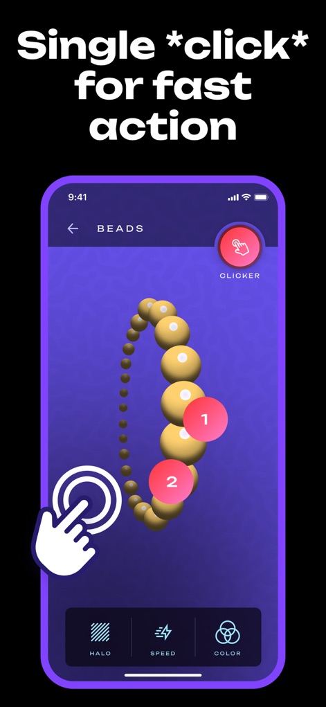 AutoClicker - Auto Scroll: OP - Gli utenti possono definire punti di clic specifici, come mostrato dai marcatori numerati 1 e 2, per eseguire azioni veloci e mirate tramite l'interfaccia principale dell'app.