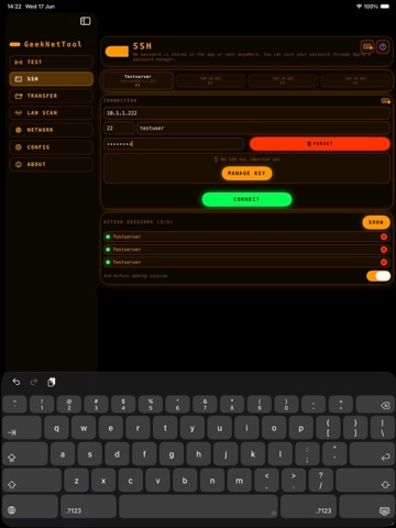 GeekNetTool iPad screenshot