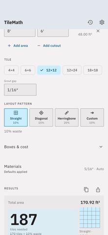 TileMath: Tile Calculator Screenshot 4 of 5
