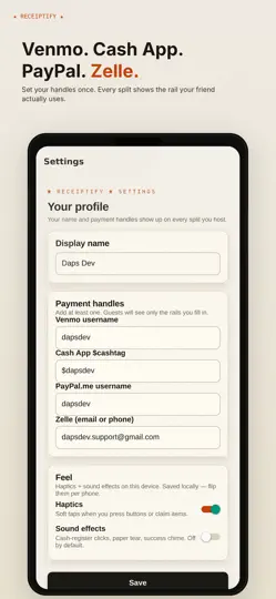 Capture d'écran de Receiptify: Split The Bill sur iPhone 5
