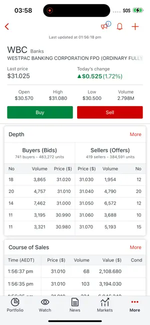 Westpac Share Trading screenshot 1
