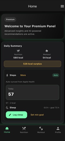 FitAndEat: Workout & Calorie iPhone screenshot