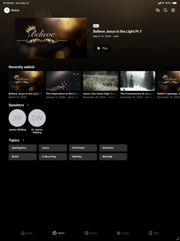Grace Southern Baptist Church iPad screenshot
