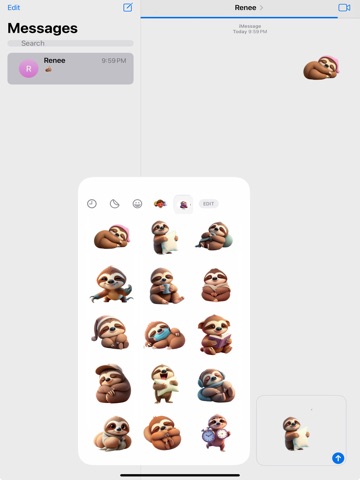 Zzz Sloth Stickers iPad screenshot