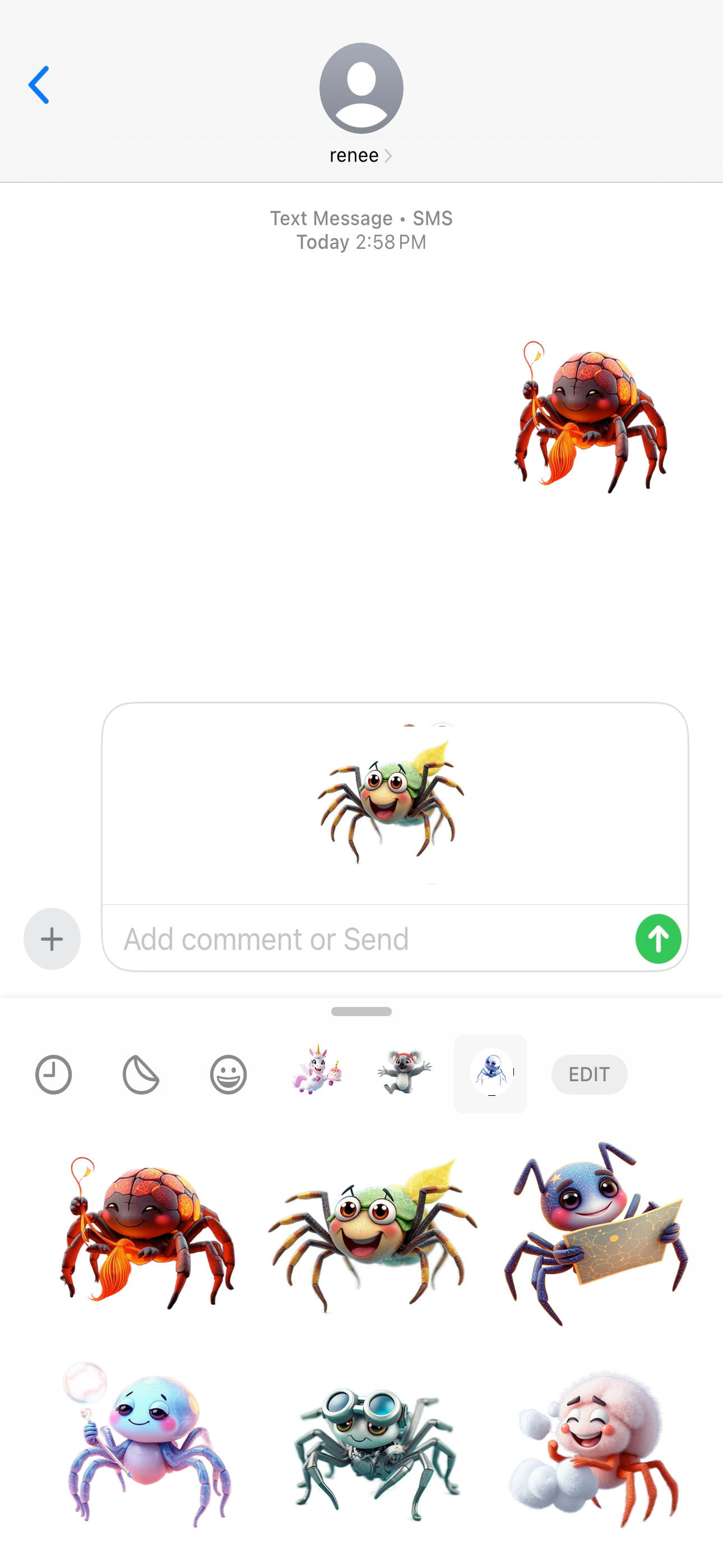 Sparkling Spider Stickers