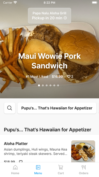 Papa Nalu Aloha Grill iPhone screenshot 2 - Food & Drink app