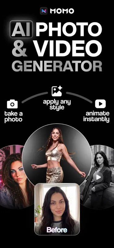 Momo: AI Photo & Video Maker screenshot 1 of 10