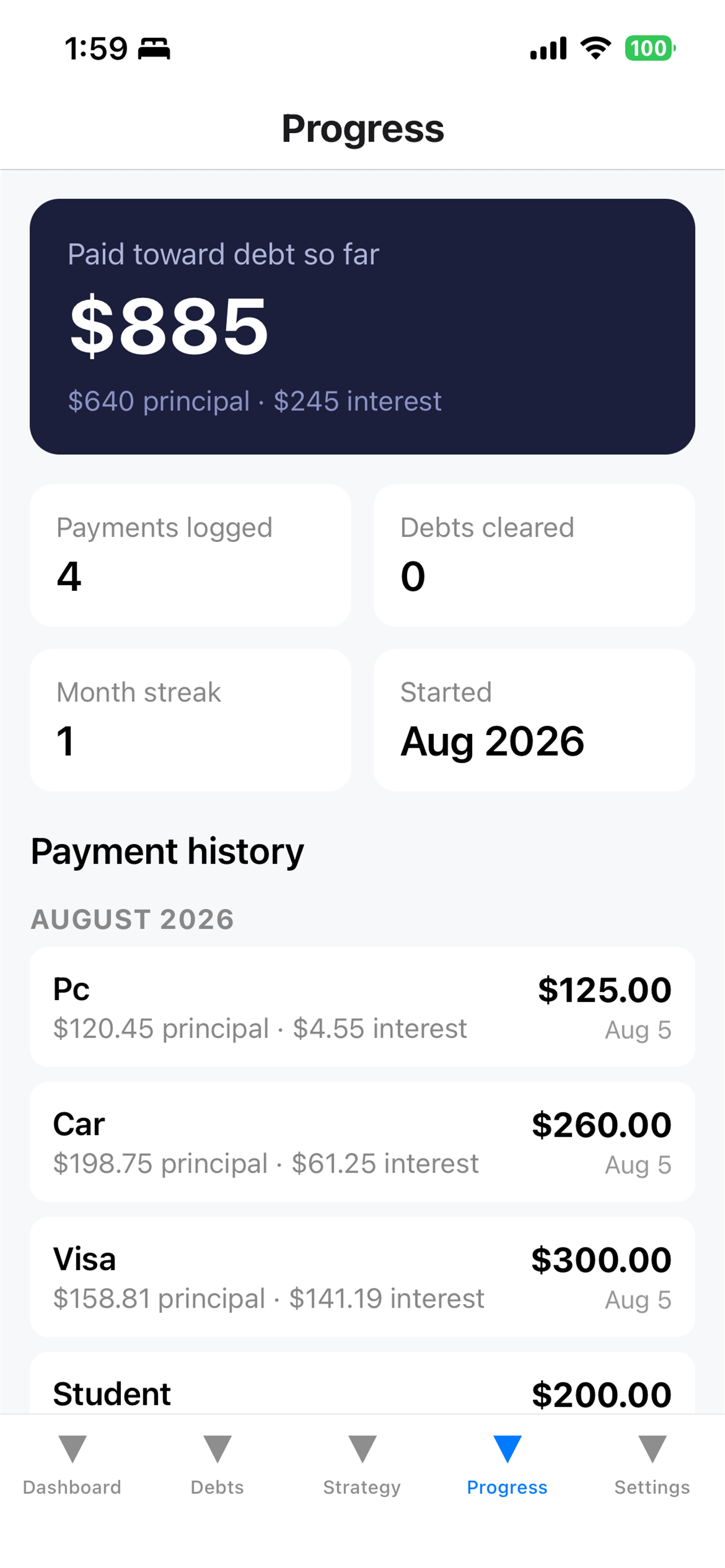 Debt Free Date: Snowball screenshot 2
