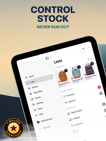 Inventory for Business iPad screenshot