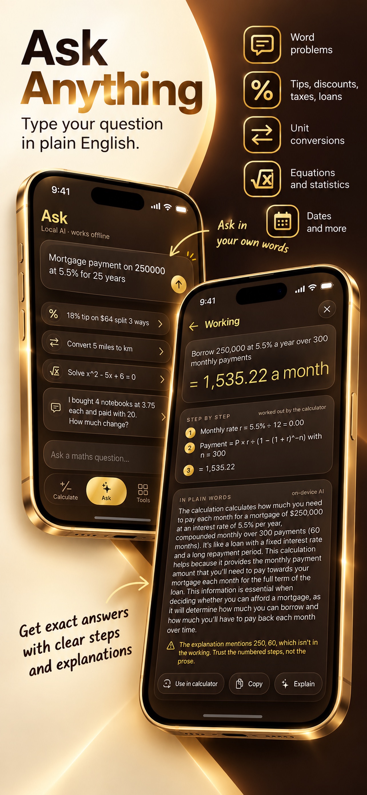 Screenshot 3 of Offline AI Calculator