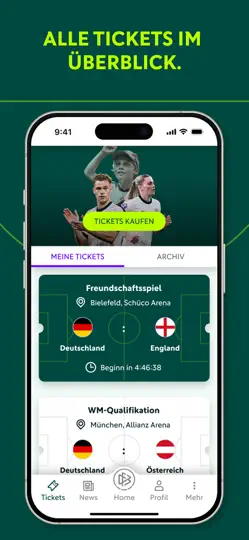 Screenshot von DFB Event-App auf dem iPhone 1