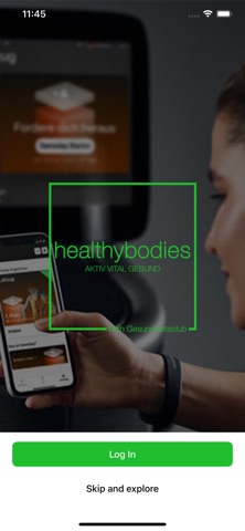 healthybodies Gesundheitsclub app screenshot