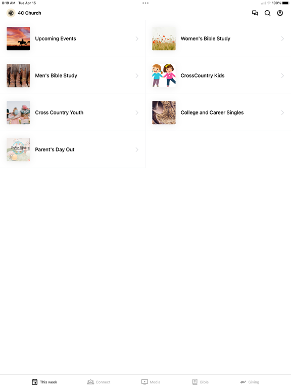 4C Church app screenshot