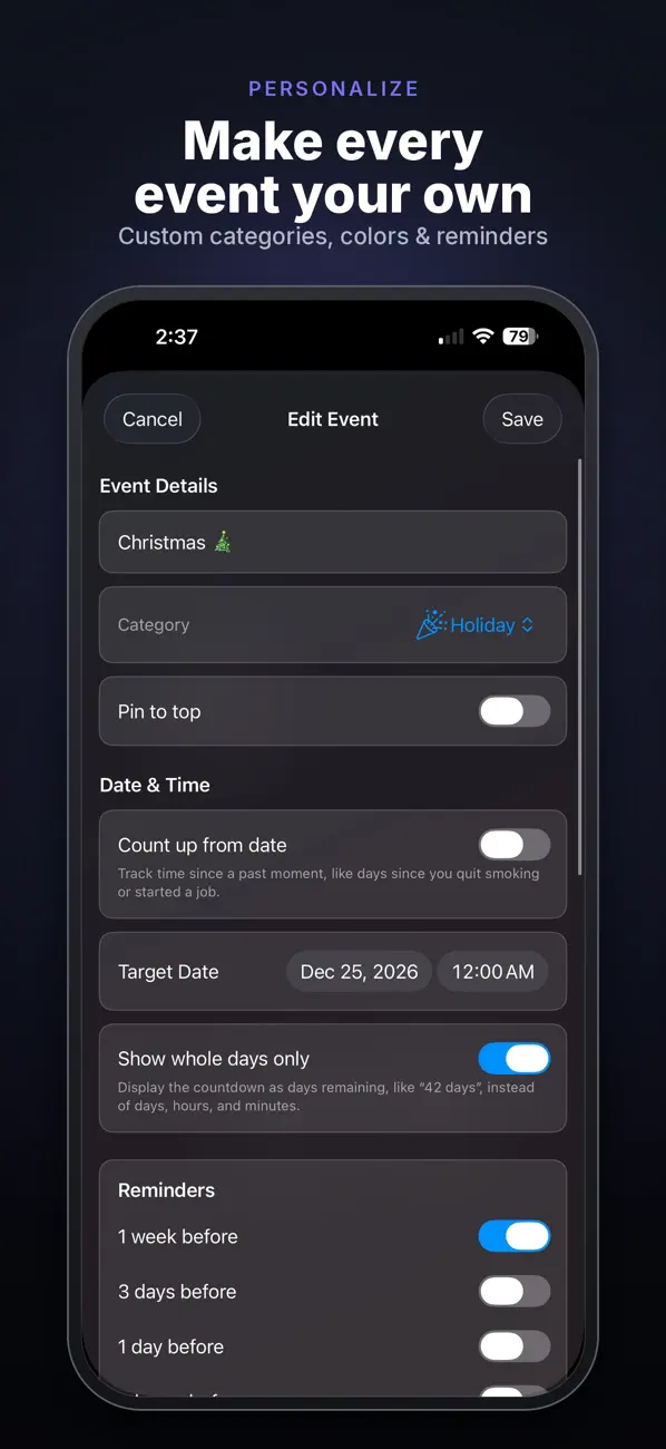 Countdown Widget Customizer Screenshot 2