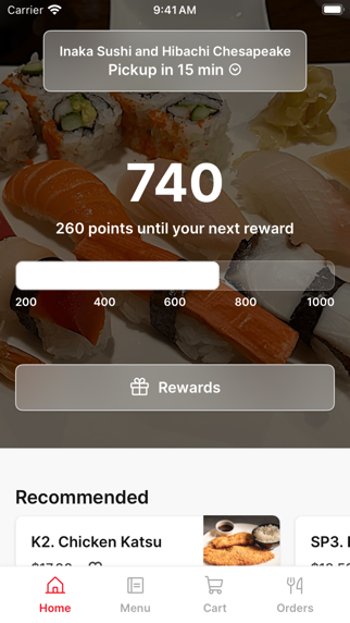 Inaka Sushi Chesapeake iPhone screenshot 1 - Food & Drink app