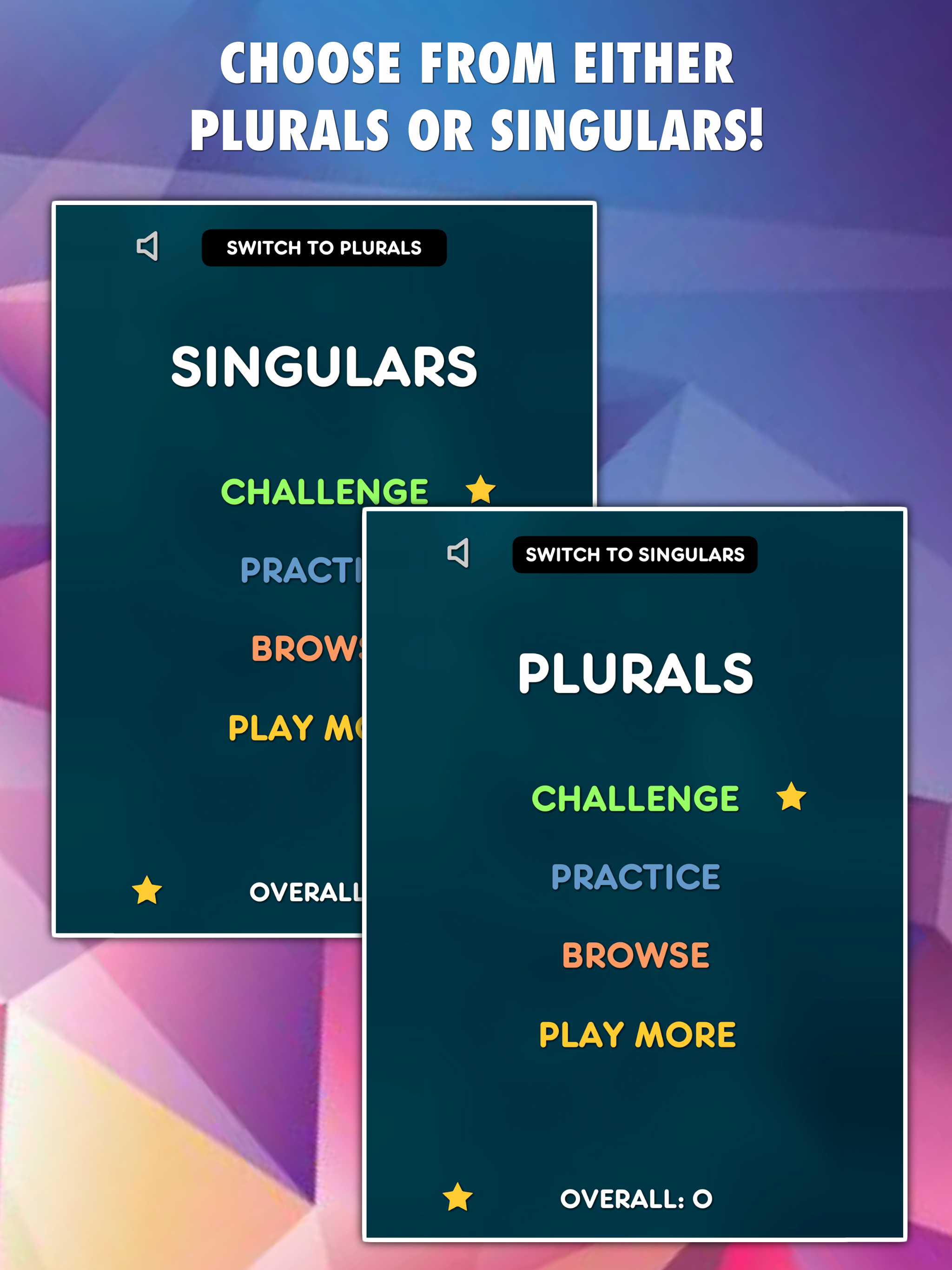 Plurals & Singulars Test