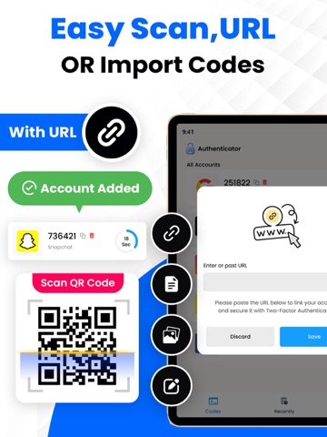 Authenticator App: OTP and 2FA iPad screenshot