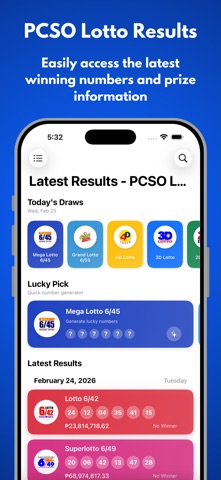 PCSO Lotto Results - PCSO Ball iPhone screenshot 1