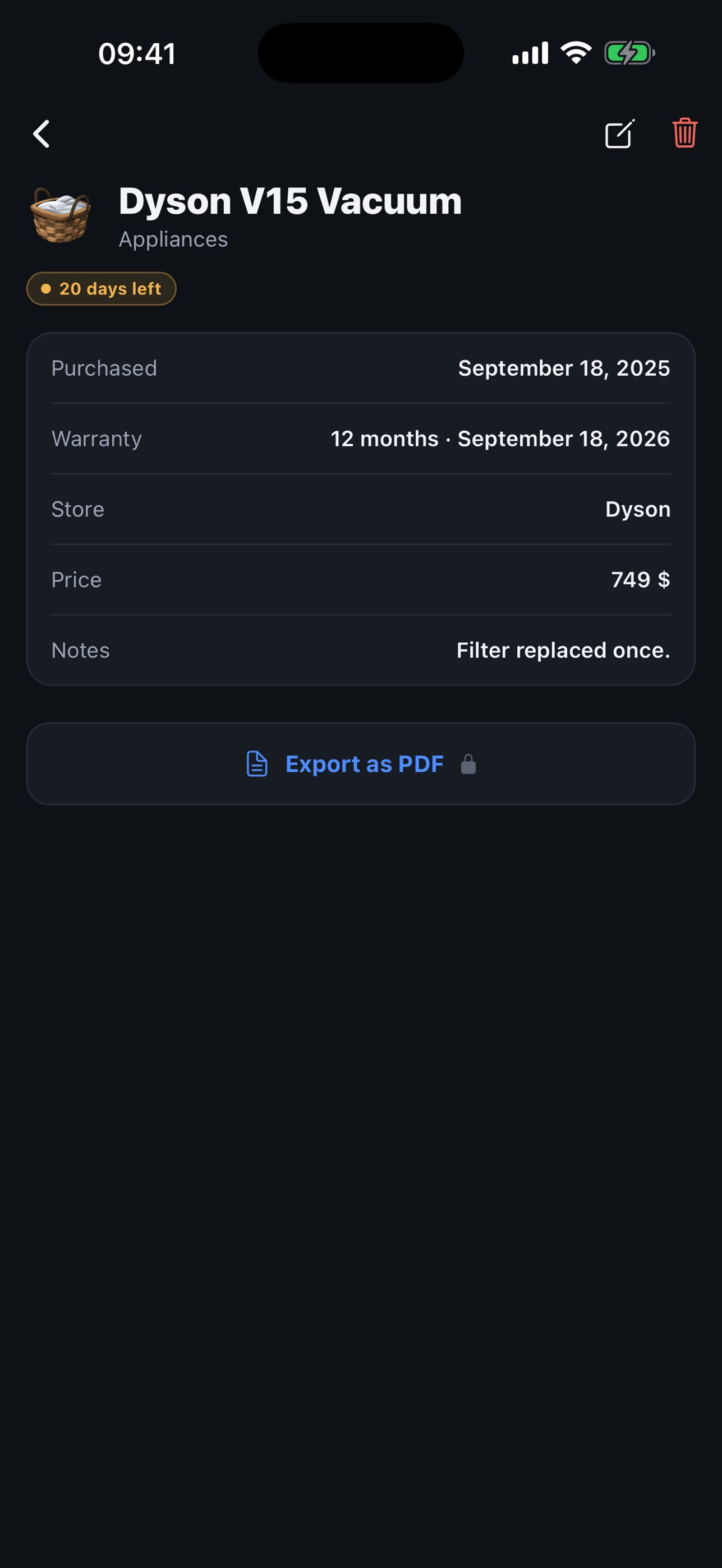 Screenshot 2 of Owndex: Warranty Tracker