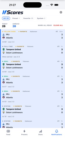 IFSCORES: Live Soccer Scores iPhone screenshot